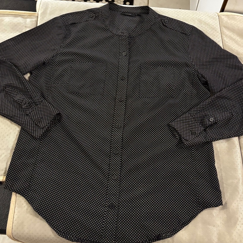 Apt. 9 Women’s Button Down Blouse Black/white Long Sleeves Large